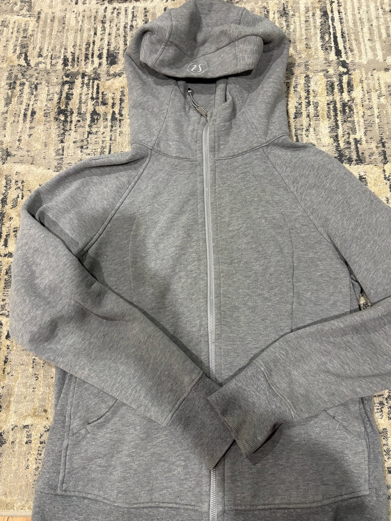 Lululemon Athletica Heather Gray Hooded Fleece Full Zipper Jacket